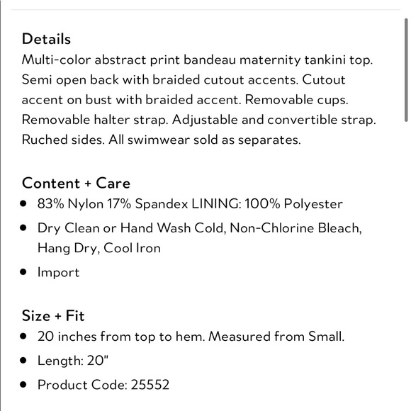 Multi-Color Abstract Maternity Tankini Top - Picture 8 of 10